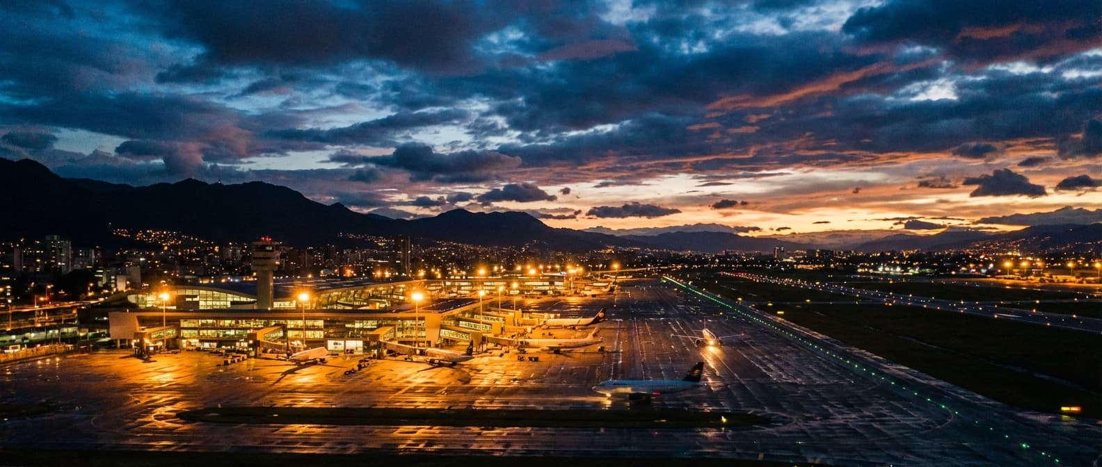 El Dorado International Airport at night