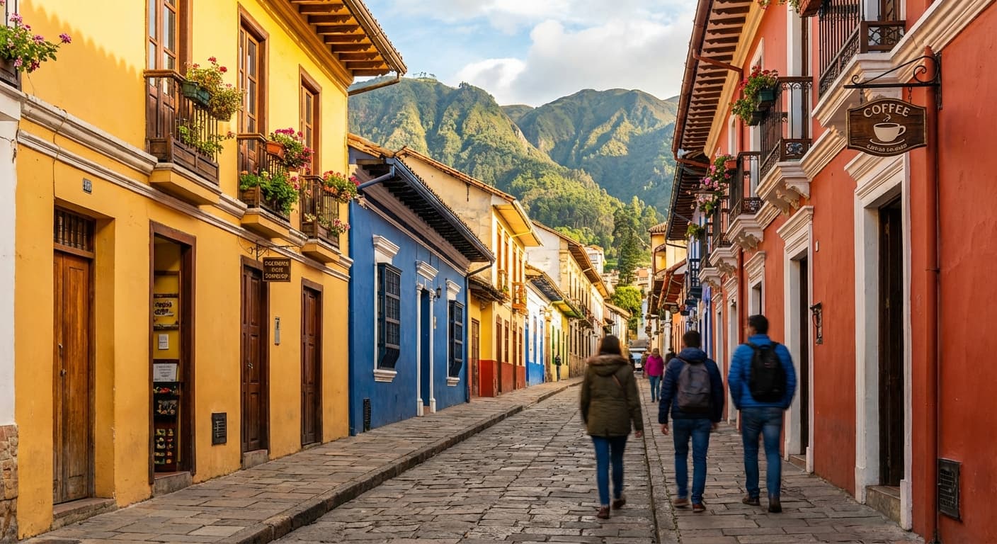 Colorful colonial streets of Bogotá